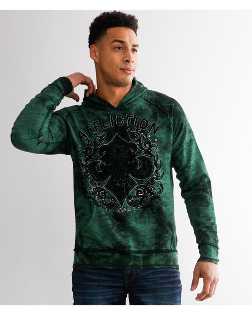 Affliction American Customs Signify Reversible Hoodie in Green for Men