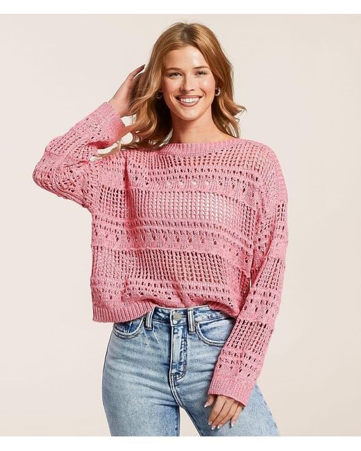 Willow & Root Red Pointelle Sweater