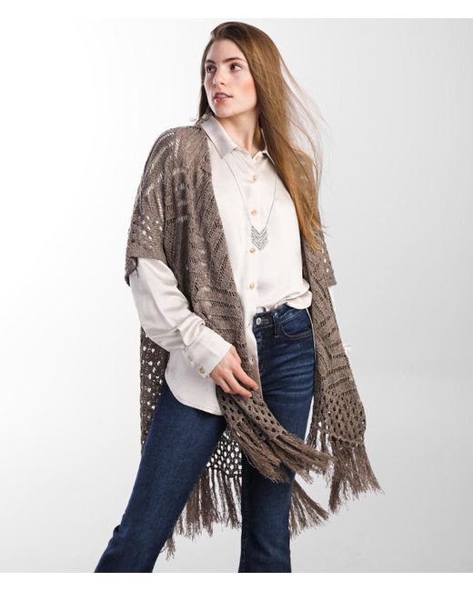 Buckle Black Pointelle Cardigan Sweater 