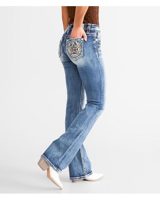 Miss Me Blue Mid-Rise Boot Stretch Jean