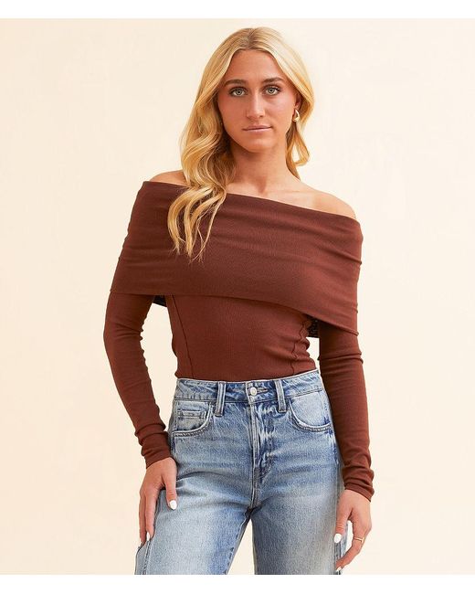 Free People Red Iris Off The Shoulder Top