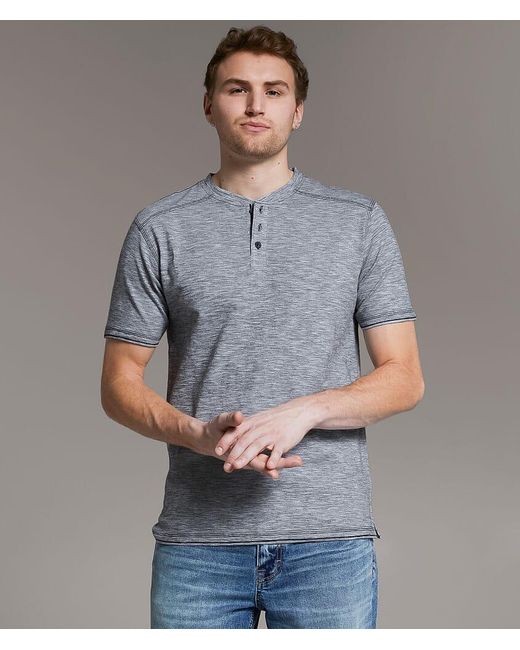 BKE Gray Slub Knit Henley for men