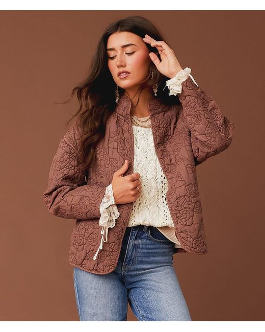 Gimmicks Brown Quilted Flyaway Jacket