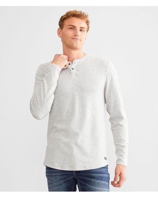 Outpost Makers White Marled Henley for men