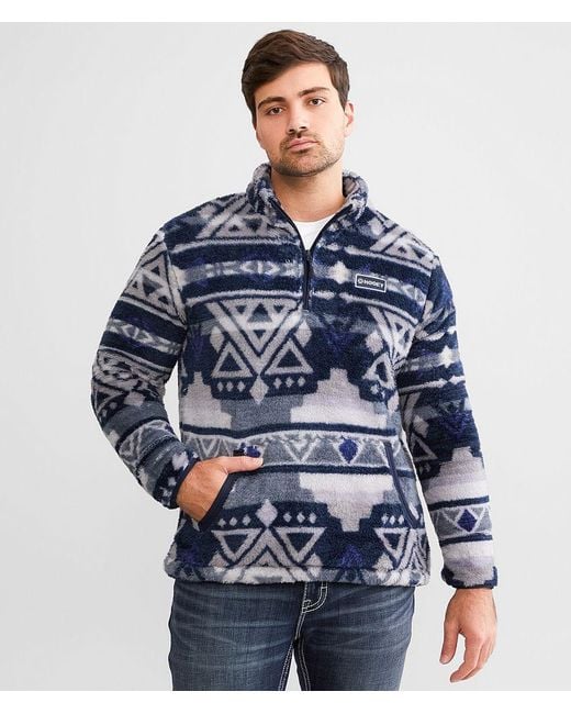 Hooey Blue Aztec Fleece Pullover for men