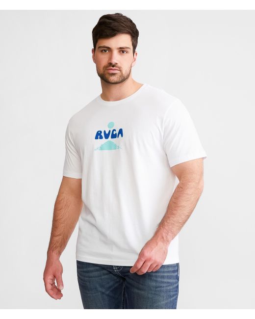 RVCA Blue Lagoon T-shirt in White for Men | Lyst