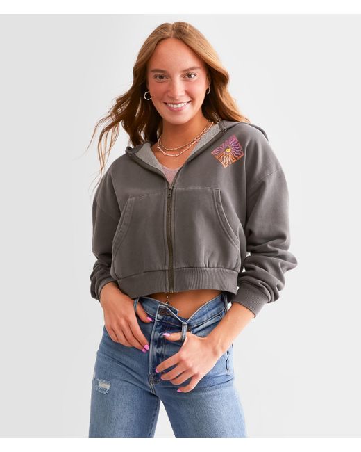 Hurley Gray In Balance Cropped Hoodie