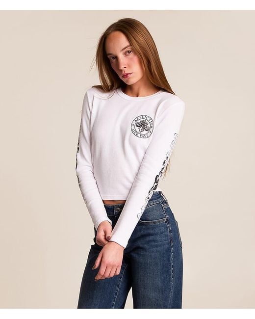 Affliction White Simulation Cropped Thermal