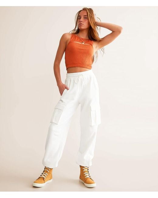 Gilded Intent White Cargo Jogger Sweatpant
