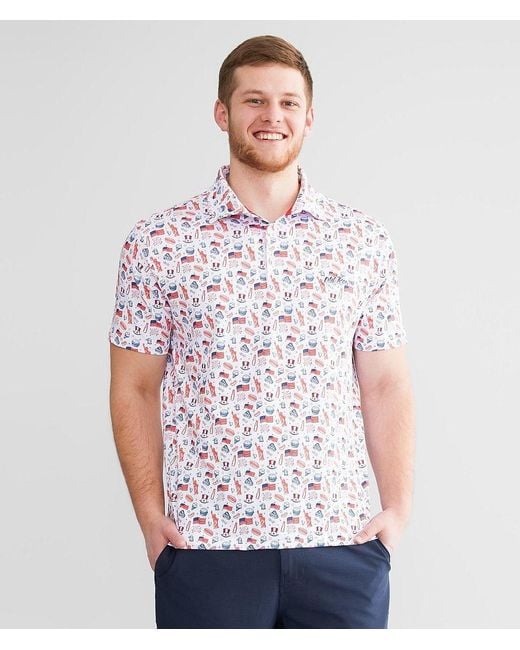 Old Row Red Usa Polo for men