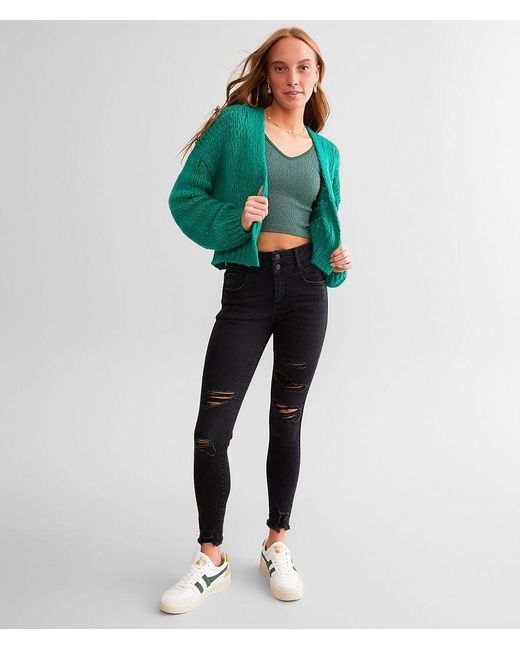 KanCan Signature;KanCan Green Kan Can Signature High Rise Ankle Skinny Stretch Jean