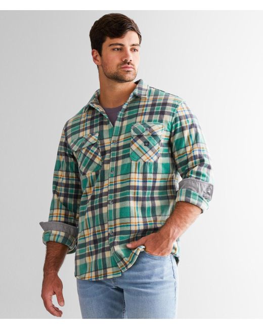 Vissla Eco-zy Fleece Flannel Shirt in Green for Men | Lyst