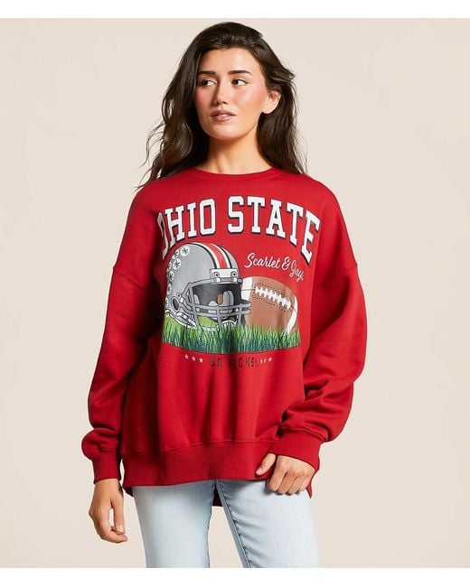 Gameday Social Red Ohio State Football Pullover