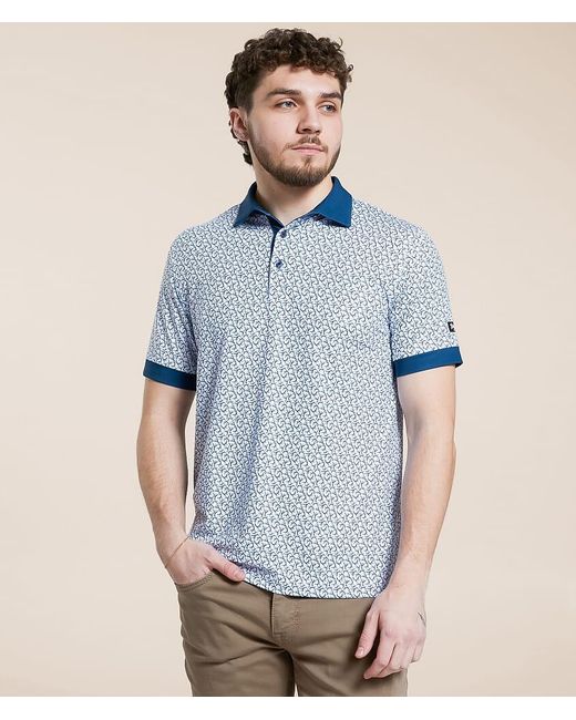Waggle Blue Rolling Stag Performance Polo for men