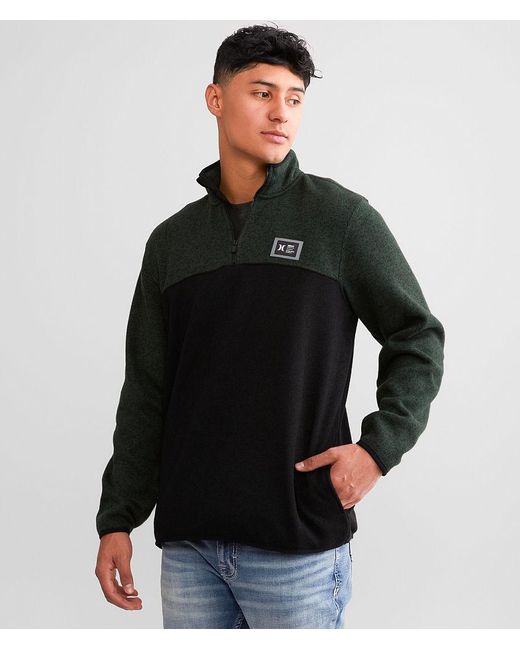 Hurley Black Crusade Quarter Zip Pullover for men