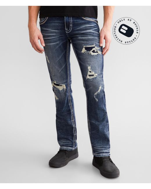 Rock Revival Blue Grady Slim Straight Stretch Jean for men