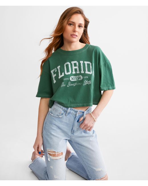 FITZ + EDDI Green Fitz + Eddi Florida Cropped T-shirt