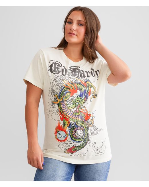 Ed Hardy White Japan Dragon T-shirt