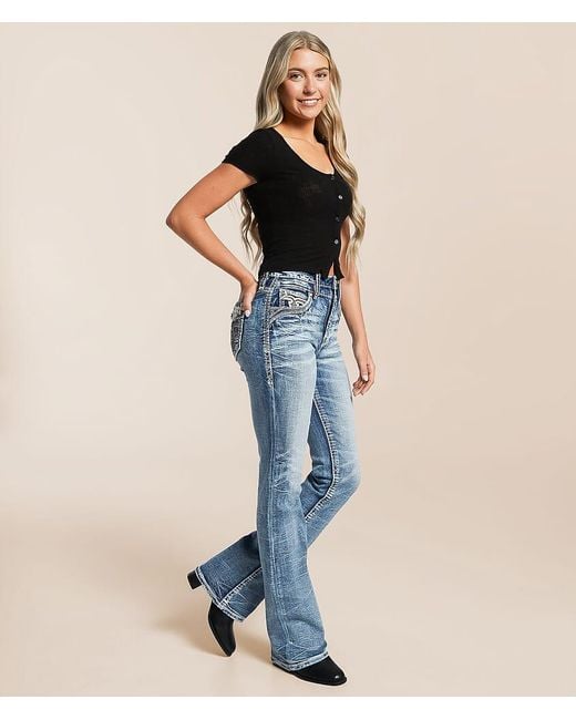Rock Revival Blue Menora Curvy High Rise Boot Stretch Jean