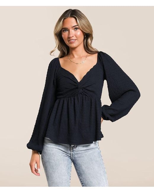 Daytrip Blue Textured Top