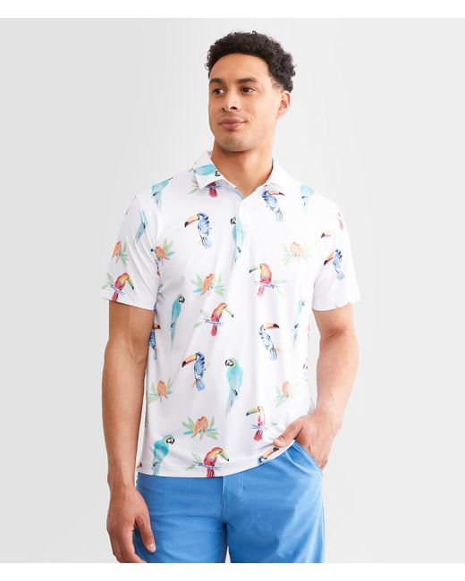 Chubbies White The Dude Where's Macaw Performance Polo for men