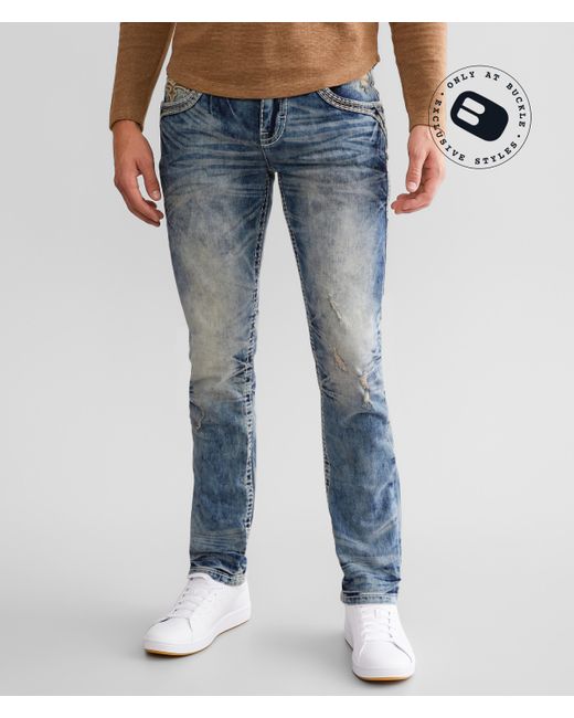 Rock Revival Blue Zinfandel Slim Taper Stretch Jean for men