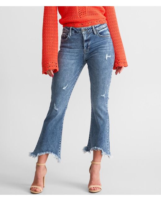 Hidden Jeans Blue Happi Cropped Flare Stretch Jean