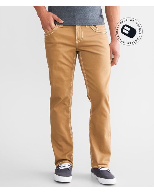 Rock Revival Brown Jacopo Straight Stretch Pant for men