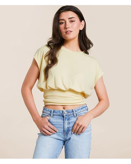 Willow & Root Yellow Banded Hem Top