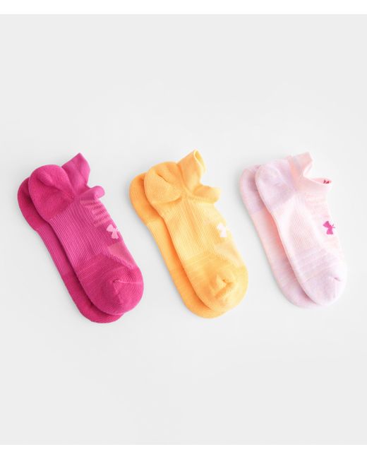Under Armour Pink Essential 3 Pack Socks