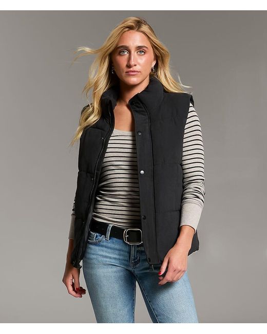 BKE Gray Snap Down Puffer Vest