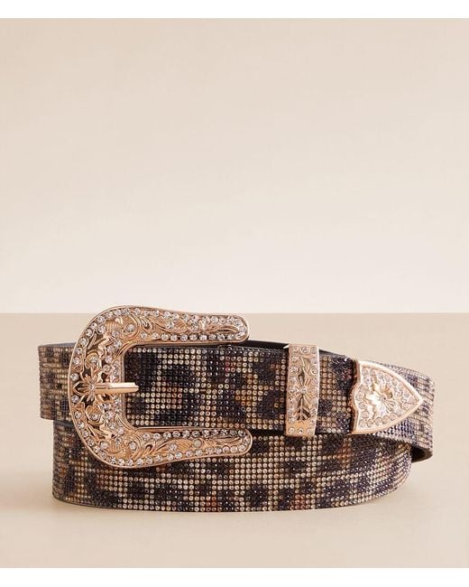 BKE Brown Leopard Glitz Belt