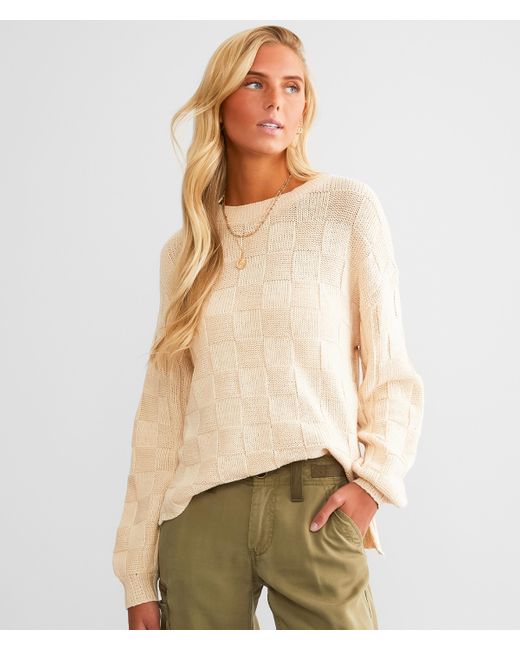 Z Supply Foster Checker Sweater in Natural | Lyst