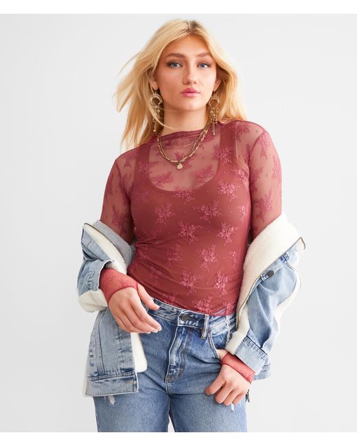 Free People Red Lady Lux Layering Top