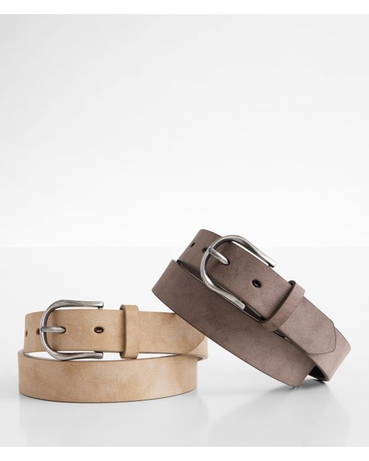 BKE Brown 2 Pack Distressed Belts