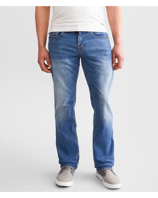 True Religion Blue Ricky Relaxed Straight Stretch Jean for men