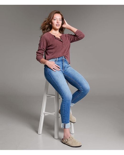 BKE Blue Payton Ankle Skinny Stretch Cuffed Jean