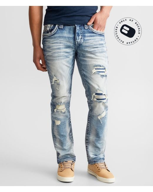 Rock Revival Tate Straight Stretch Jean in Blue for Men | Lyst