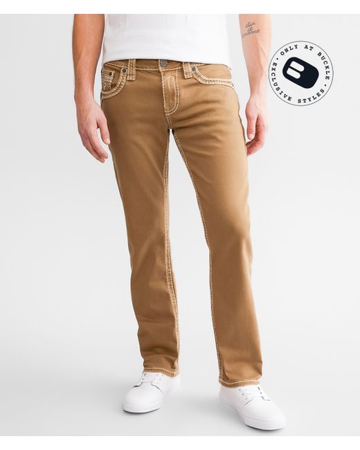 Rock Revival Brown Kinslee Straight Stretch Pant for men