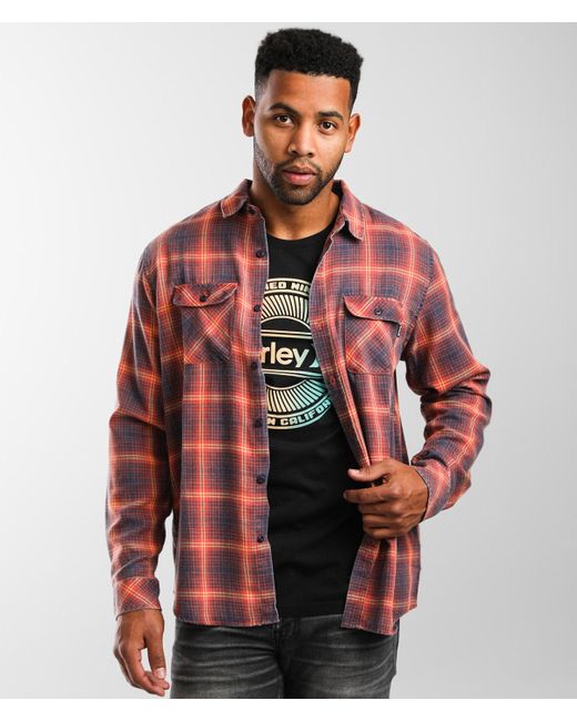 Hurley Bend Burnout Flannel Shirt in 