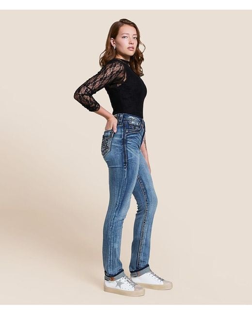 mid rise high waisted rock revival jeans