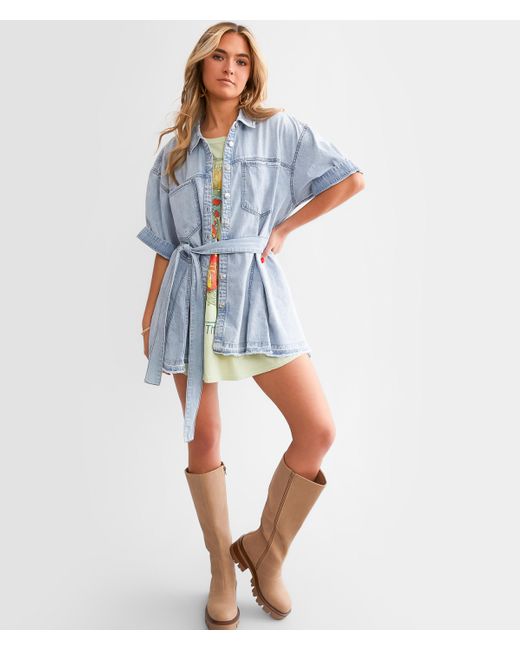 Free People Blue Jenny Denim Tunic Top