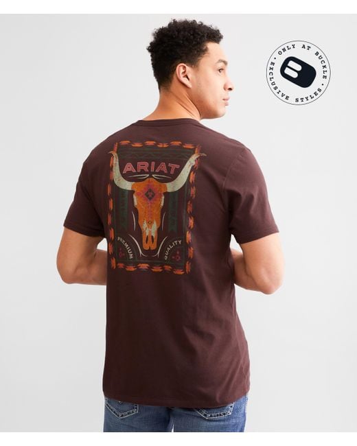 Ariat Brown Tombstone Longhorn T-shirt for men