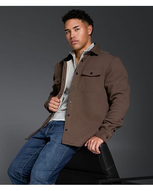 Outpost Makers Gray Walnut Jacquard Shacket for men