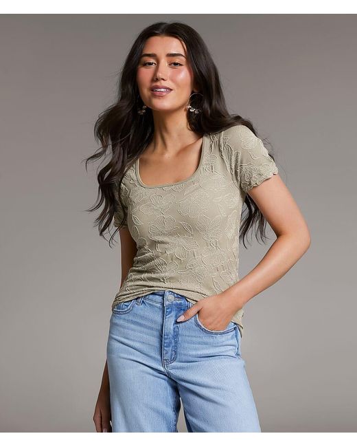 BKE Gray Textured Top
