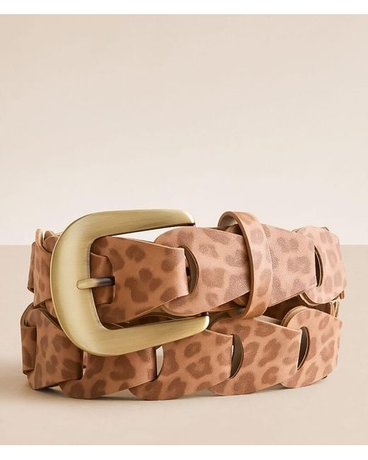 BKE Brown Leopard Cut-Out Belt