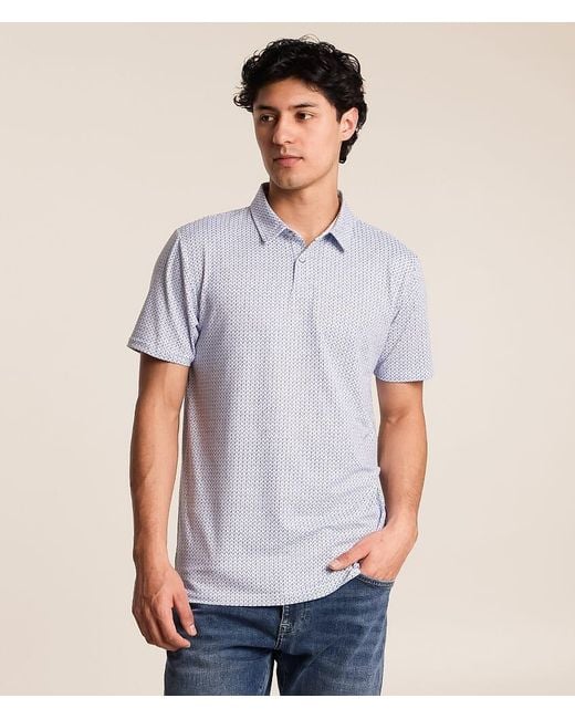 J.B. Holt Blue Striped Performance Polo for men