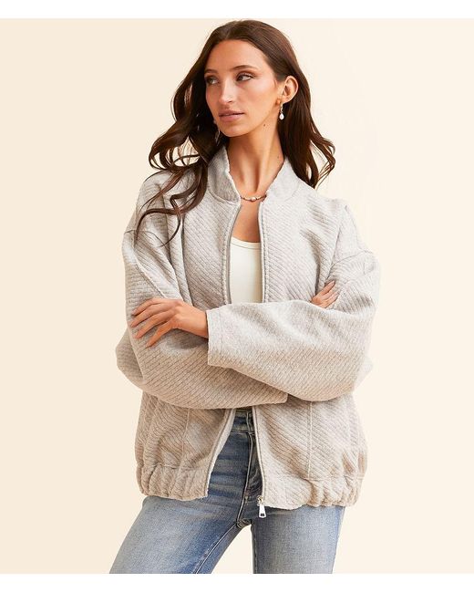 Open SZN Natural Oversized Bomber Jacket