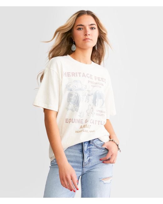 Ariat White Heritage Feed Boyfriend T-shirt