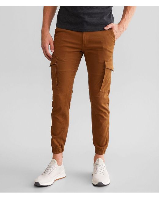 Jack & Jones Brown Paul Tapered Cargo Stretch Pant for men